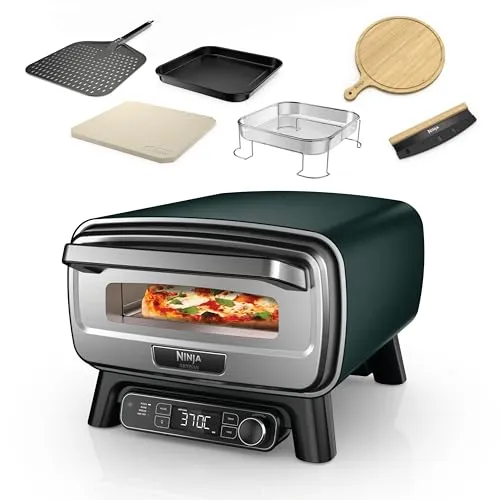 Ninja Artisan Outdoor-Pizzaofen und Heißluftfritteuse – 4 Funktionen in British Racing Green