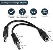 StarTech .com 3,5mm Audio Klinke Y Kabel - Headset Splitter - Adapter - 1 x 3,5mm 4 Position Buchse 2 x 3,5mm 3 Position Stecker - Schwarz - Headset-Splitter Der 4-polige 3,5-mm-auf-duales-3,5-mm-Headset-Splitter-Adapter MUYHSFMM verfügt über eine 3,5-mm-Buchse und zwei 3,5-mm-Stecker, mit denen Sie ein 4-poliges Headset an einen Audio- und Mikrofoneingang Ihres PCs oder Laptops anschließen können.Dieser
