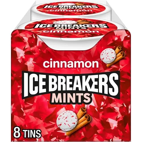 Cinnamon Mints - Sugar Free Ice Breakers Candy 42g (Wholesale Box) 8 x