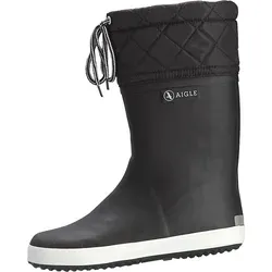Aigle Unisex-Kinder Giboulée Gummistiefel Schwarz 24 EU - Gummistiefel aus Naturkautschuk mit warmem Polyester-Futter, ideal für kalte Tage und nasse Abenteuer. Flexible Sohle sorgt für natürlichen Gehkomfort.