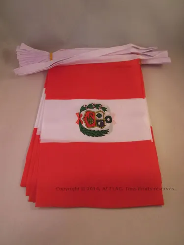 FAHNENKETTE PERU 6 meter mit 20 flaggen 21x14cm von AZ FLAG