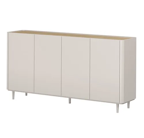 Lomadox Wohnzimmer Sideboard 200 cm in Kaschmir Beige mit Eiche