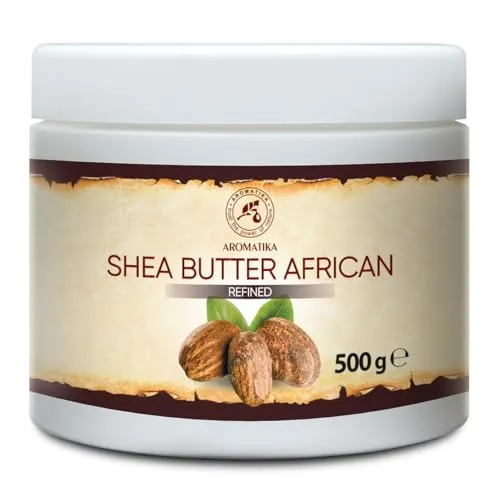 Sheabutter - 500g - Butyrospermum Parkii aus Afrika - Körperbutter - Karité Body Butter - Emollient - Shea Butter - für Sehr Trockene Haut - Haarkur - Hautpflege - Nägelpflege - Handpflege - Massage