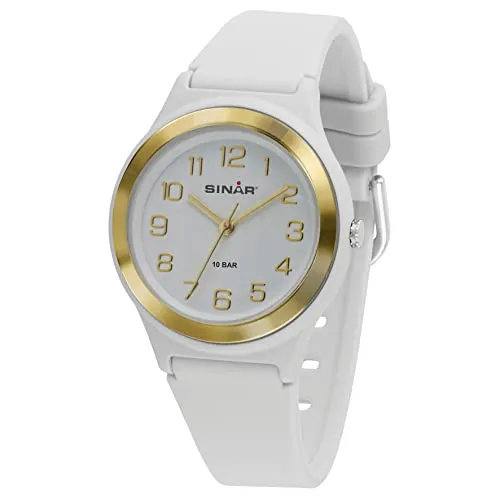 SINAR Mädchen-Armbanduhr XB-48-0 - Sportliche Analog Quarz Uhr mit 10 Bar Wasserdichtigkeit und elegantem Design; ideal für aktive Mädchen und Teenager als modisches Accessoire.