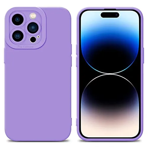Cadorabo Hülle kompatibel mit Apple iPhone 14 PRO MAX Schutzhülle TPU Silikon Case Liquid Design mit Kameraschutz Slim Kratzfest Weiche Gummi mit Rundumschutz Case Hülle für iPhone 14 PRO MAX in Lila