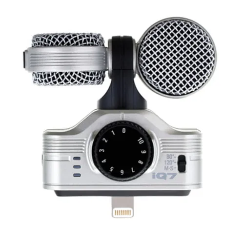 Zoom iQ7 Mid-side Stereo-Mikrofon für iOS - Hochwertiges Stereo-Mikrofon für iPhone und iPad, ideal für professionelle Musik- und Tonaufnahmen unterwegs. Drehbare Kapsel und kompatibel mit Lightning-Anschluss.