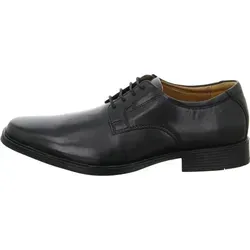 Clarks Herren Tilden Plain Derby - Schwarzes Leder, 44 EU - Herren-Schnürhalbschuhe aus hochwertigem Glattleder, komfortabel und leicht, ideal für den Alltag und besondere Anlässe.