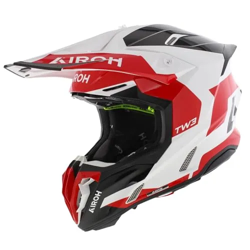 AIROH TWIST 3 FANCY RED GLOSS S - Stylischer Motorradhelm mit ECE 22-06 Zertifizierung für Sicherheit und Komfort. Ideal für anspruchsvolle Fahrer.