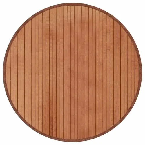 vidaXL Teppich, Bambusteppich Rund, Bambusmatte rutschfest für Wohnzimmer, Läufer Küchenteppich Flurteppich, Modern, Braun 60cm Bambus