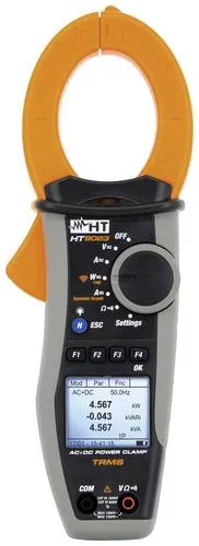 HT Instruments HT9023 Stromzange AC/DC - Spannungsprüfer mit TRMS Funktion, ideal für professionelle Netzanalyse und umfassende Leistungsanalyse mit Datenlogger und WLAN für optimale Netzqualität.