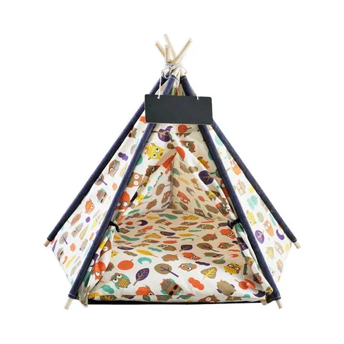 Pettimania Schlafhöhle Tipi mit Eulenprint für Hunde von Pettimania