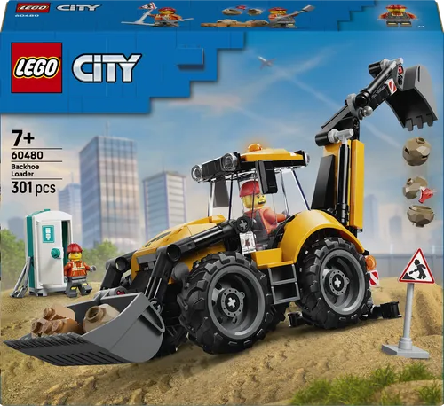 LEGO® City 60480 - Gelber Baggerlader - Vollständiges Set mit 301 Teilen für kreative Bauprojekte. Ideal für Kinder ab 7 Jahren, fördert die Fantasie und Geschicklichkeit beim Spielen. Versand ab 01.06.2026!