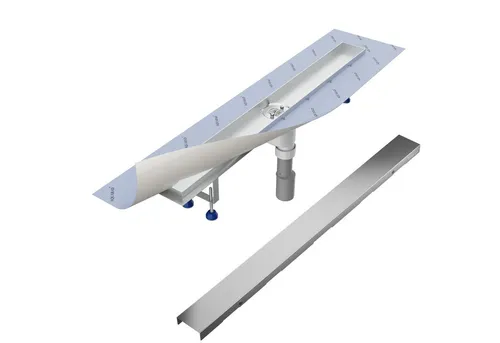 Aquabad® Duschrinne SDS Pro Edelstahl Duschablauf - Duschrinnen Komplett-Set mit rostfreiem Edelstahl und integriertem Haarsieb für einfache Reinigung – ideal für barrierefreie, moderne Duschen.