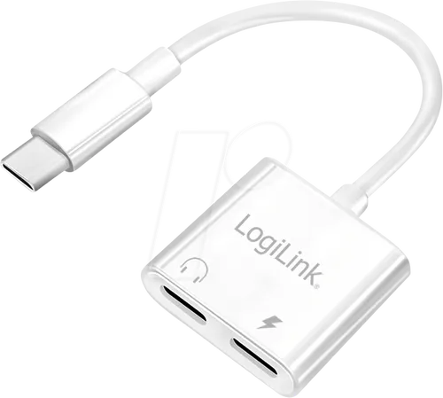 LOGILINK UA0433 - Audio Adapter, USB-C - 2x USB-C, PD-Ladeport