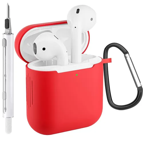 Hülle für AirPods 1 2 Silikon Case mit Karabiner Stoßfest Schutzhülle Ladecase