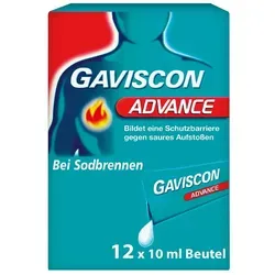 GAVISCON Advance Pfefferminz Suspension 12X10 ml - Arzneimittel gegen Sodbrennen, bietet schnelle Linderung und ist rezeptfrei erhältlich - ideal für akute Beschwerden.