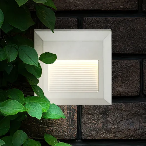 Außenlampe Wandlampe Stufenleuchte Treppenlampe LED Gartenlampe weiß H 12,4 cm