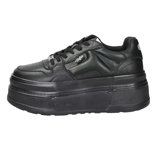 Buffalo Besu Sneaker Schwarz - Sneaker mit ikonischem Plateau-Design, das Extravaganz und Komfort vereint. Ideal für modebewusste Trendsetter, die jedem Outfit das gewisse Etwas verleihen möchten.