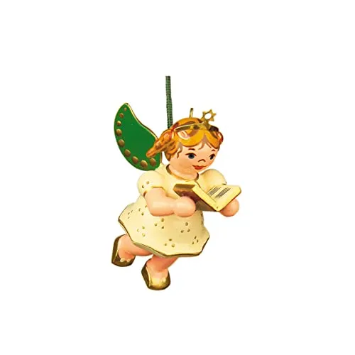 Hubrig Volkskunst Engel mit Gesangbuch (6cm) - Weihnachtsbaumschmuck, handgefertigter Dekohänger aus der Hubrig Volkskunst, zaubert festliche Stimmung in Ihr Zuhause.