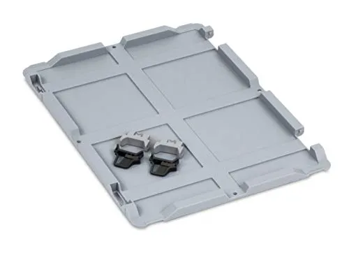 aidB Scharnierdeckel Set Eurobox NextGen, 400 x 300, inkl. 2 schwarze Schiebeschnappverschlüsse