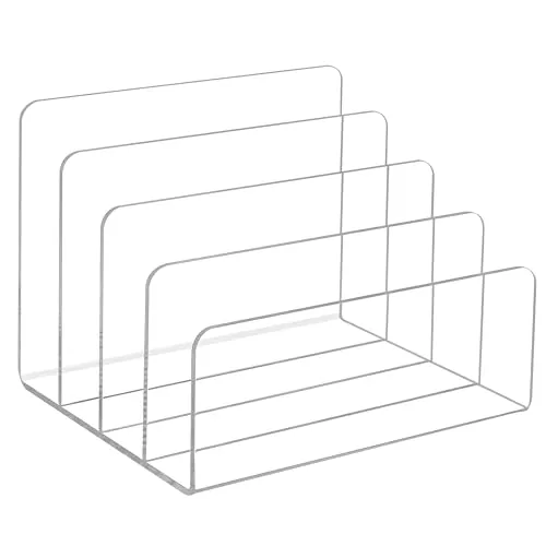 Transparent Acryl-Aktenhalter mit 4 Fächern