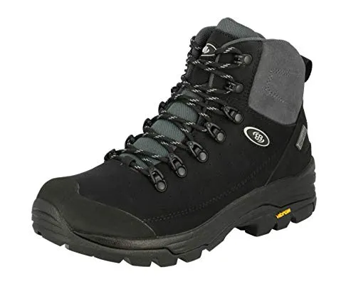 Brütting Unisex Mount Tanaga Trekking-& Wanderstiefel, Schwarz Grau, 44 EU - Wanderschuhe mit SympaTex und Vibram-Sohle, ideal für anspruchsvolle Trekkingtouren und maximalen Komfort dank auswechselbarer Ortholite Einlegesohle.
