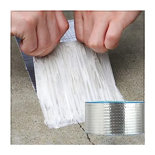 Lichi wasserdichtes klebeband außen, Butylband Aluminiumfolien, Butyl Dichtband, abdichtband wasserfest blinkendes Klebeband zur Reparatur für Dachleckage, Oberflächenriss, Fensterbankspalt 5cm x 5M