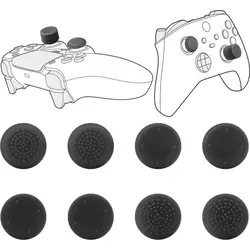 SPEEDLINK STIX PRO, Xbox Series X, PlayStation 4, PlayStation 5, Kappe mit Daumengriff, Schwarz, Gummi, 8 Stück(e) - Schwarz