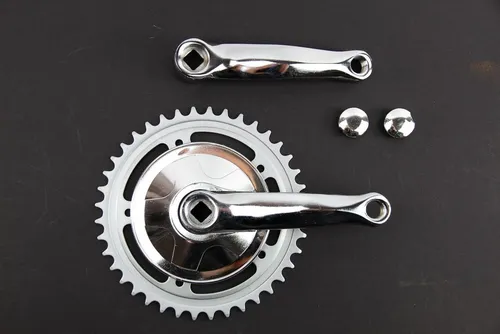 Non-Branded Fahrradkurbel Kurbel Garnitur 1 fach Single Speed 127mm Armlänge Jugend Fahrrad