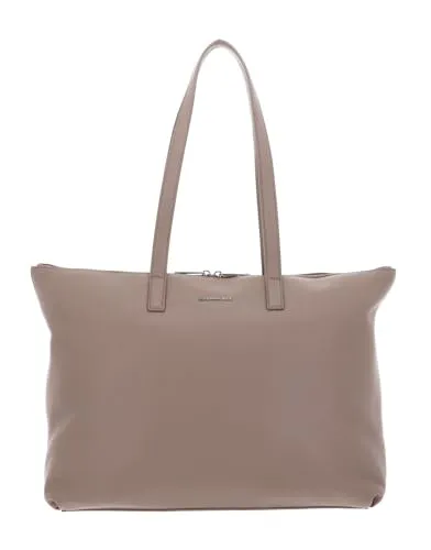 Mandarina Duck Damen Mellow Leather Tasche, Warm Taupe P10fzt54 - Umhängetasche aus hochwertigem Leder mit praktischem Reißverschluss und stilvollem Baumwollinnenfutter, perfekt für jeden Anlass.