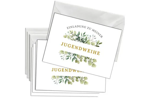 Produktbild Briefzauber Einladungskarten 12x Jugendweihe Einladungskarten mit 12x Umschlägen