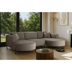 Kaiser Möbel Ecksofa Modena U Rein Stoff Quelle Braun in braun von Kaiser Möbel