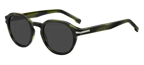 Boss 1721/S Herren-Sonnenbrille - Stilvolle grüne Acetat-Gestell - Sonnenbrillen | Hochwertige Boss Herren-Sonnenbrille mit grünem Acetat-Gestell und grauen Vollfarbgläsern für perfekten UV-Schutz und eleganten Look.