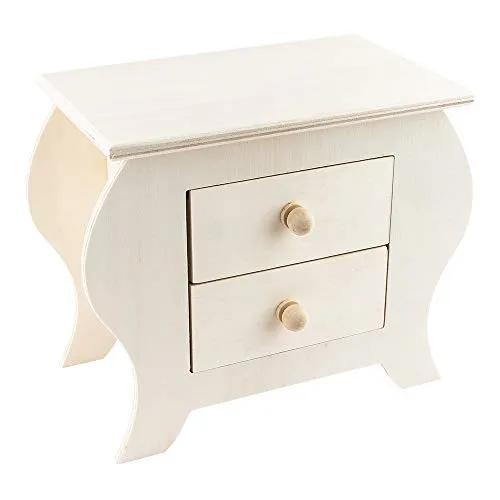 Ideen mit Herz Min-Kommode aus Holz | 19 x 15,5 x 10 | mit 2 Schubladen | ideal zum Basteln & Bemalen