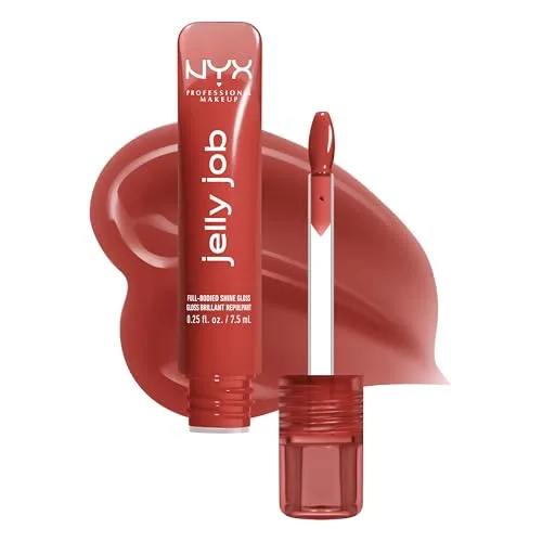 NYX Professional Makeup Peptide Infused Jelly Gloss, Pflegender Gloss für optisch vollere Lippen, Jelly Job, Farbe: Jelly Filled