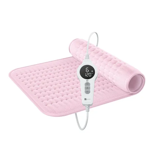 Bringer Infrarot Heizkissen – Rosa Wärmekissen mit Tiefenwärme - Heizkissen in Rosa, 70x40cm, extra weiches Flanell, maschinenwaschbar, mit Abschaltautomatik und Überhitzungsschutz für sichere Entspannung.