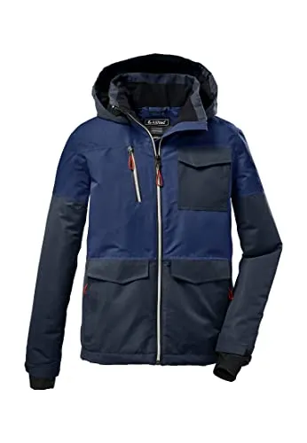 KILLTEC Kinder Funktionsjacke KOW 29 BYS SKI JCKT - Funktionsjacke für Kinder, 100% wasserdicht mit 10.000 mm Wassersäule, atmungsaktiv und PFC-frei. Ideal für winterliche Abenteuer mit Schneefang und verstellbaren Ärmelbündchen.