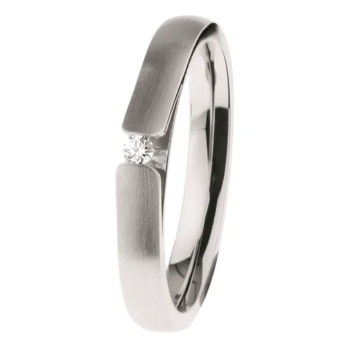 Ernstes Design Ring R506.53 Edelstahl mit Brillant Größe 53 von Ernstes Design