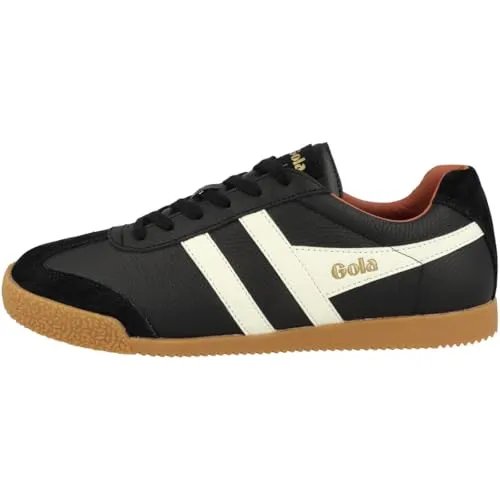 Gola Unisex Harrier Leather Sneaker - Stilvoller Komfort in Schwarz/Weiß/Moody Orange - Herren-Sneaker mit hochwertigem Leder, ideal für lässige Looks und optimalen Tragekomfort.