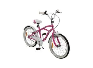 Actionbikes Kinderfahrrad Cruiser 20 Zoll - Rosa - Stylisches 20-Zoll-Kinderfahrrad mit Cruiser-Rahmen, höhenverstellbarem Sattel und sicherer Ausstattung – ideal für Kinder von 5-9 Jahren.