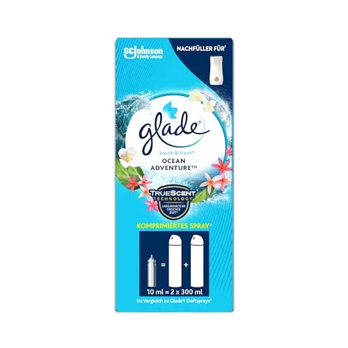 Glade Touch & Fresh (Brise One Touch) Nachfüller, Lufterfrischer Minispray, Ocean Adventure, 1er Pack (1 x 10 ml)