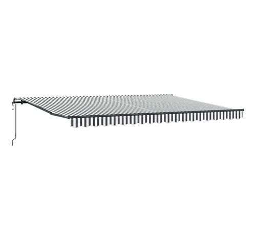 furnicato Markise 450x300 cm Anthrazit Weiß mit pulverbeschichtetem (1-St)