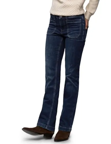 Street One Bootcut Jeans Dark Blue Washed 34 in blau von Street One