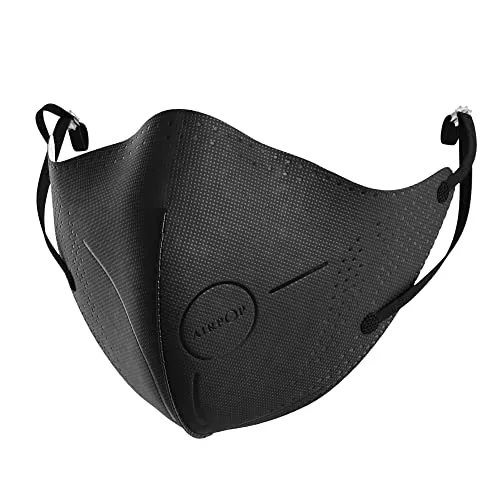 AIRPOP Light SE Wiederverwendbare 4 Pk, waschbare Gesichtsmaske, 4-lagige Gesichtsabdeckung, konturierte Passform, leichtes Design, Gesichtsmasken für Erwachsene wiederverwendbar, 4 Pk, Schwarz