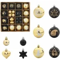 vidaXL Weihnachtskugel-Set 40-Tlg Schwarz und Gold 42018848