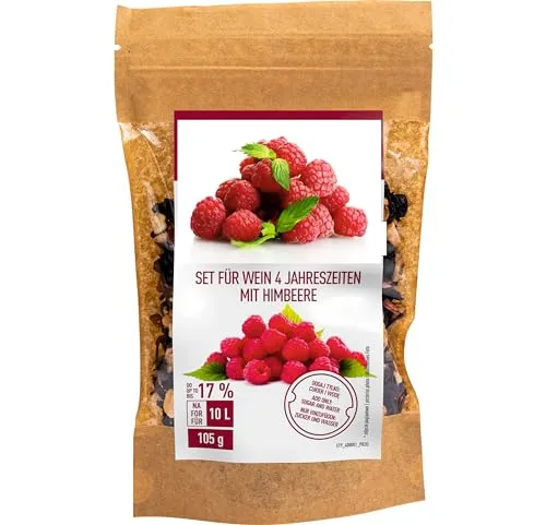 lilawelt24 Weinset, Set für Wein Himbeere 4 Jahreszeiten