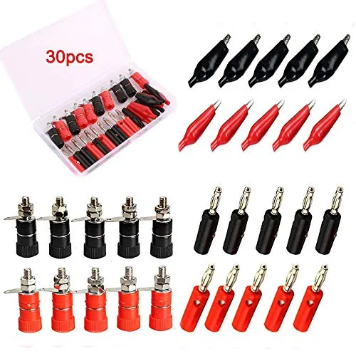 RUNCCI-YUN 30Pcs 4mm BananenBuchsen|4mmbananenstecker|abgreifklemmenset| für lautsprecher polklemme, Hifi Boxen, Verstärker, AV-Receiver, Endstufen, Sound- und Stereoanlagen