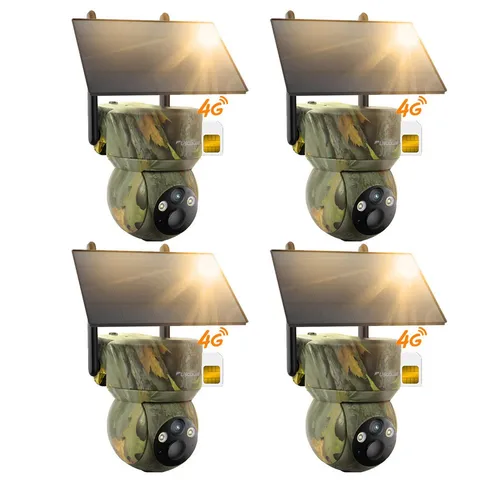 Usogood Wildkamera 4G LTE Überwachungskamera Aussen Solar Wildkamera (Außenbereich Sicherheit, Wild & Jagd, für Wildlife Monitoring, 2K Überwachungskamera Akku mit SIM Karte, 4-tlg., Outdoor Kamera Kabellos mit Bewegungsmelder Wasserdicht, Nachtsicht Farbe Jagdkamera für Naturbeobachtung, Jagd)