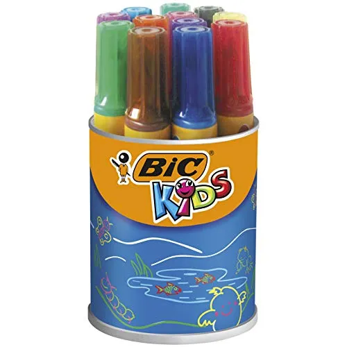 BIC KiDS Decoral Filzstifte, Trommel mit 12 Stück