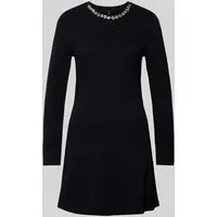 Only Tailliertes Strickkleid aus Viskose-Mix Modell 'MILLA' in Metallic Black, Größe M